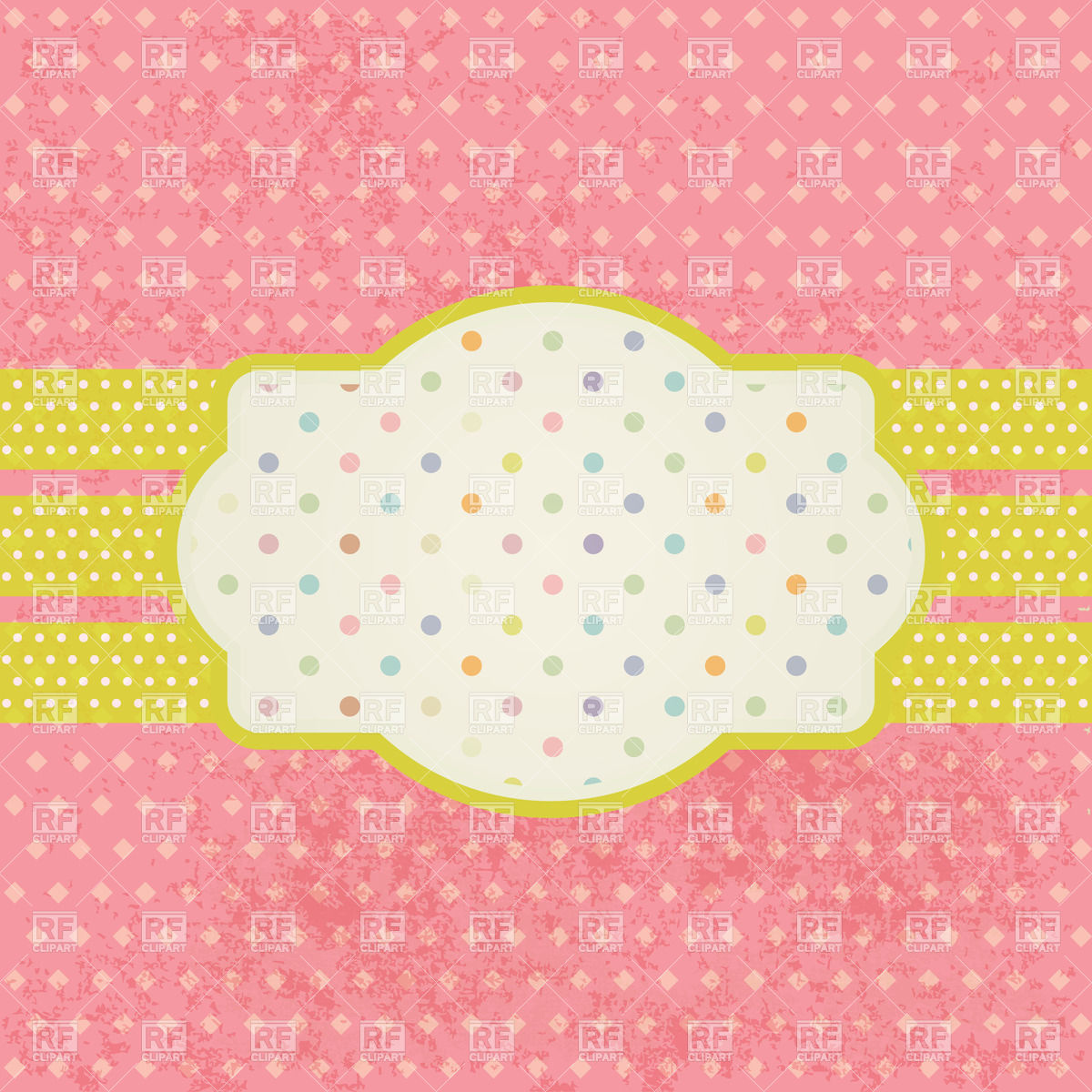 Vintage Frame For Text On Polka Dot Background 22832 Borders And