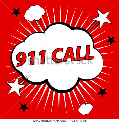 911 Call Vector Illustration Stock Clipart