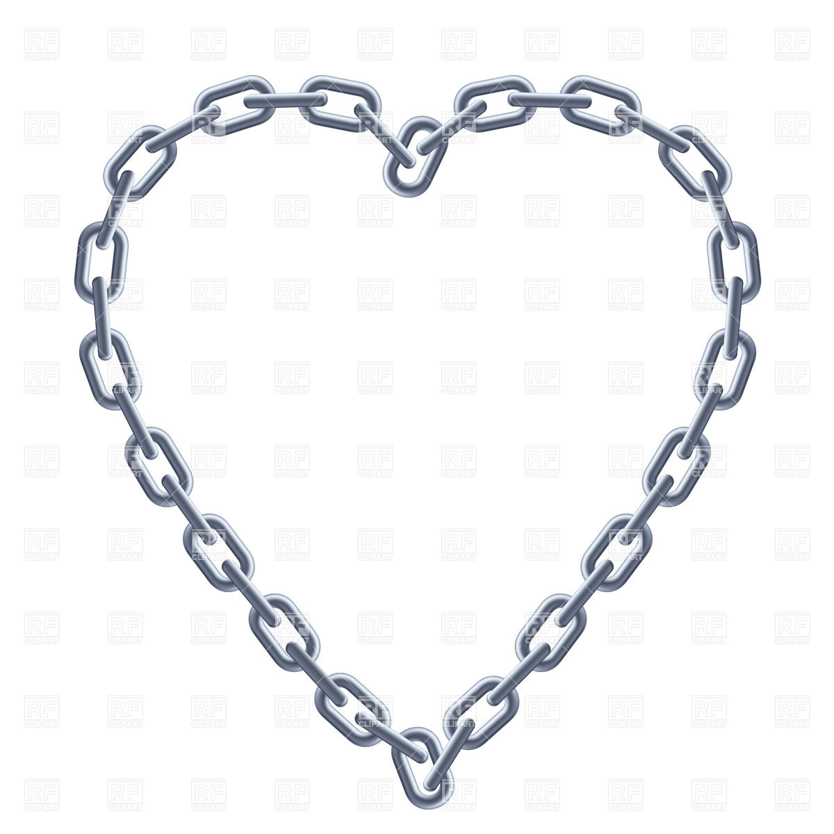 Heart Shaped Silver Chain Frame Download Royalty Free Vector Clipart