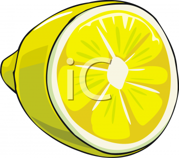 Royalty Free Clipart Image  A Halved Lemon Or Lime
