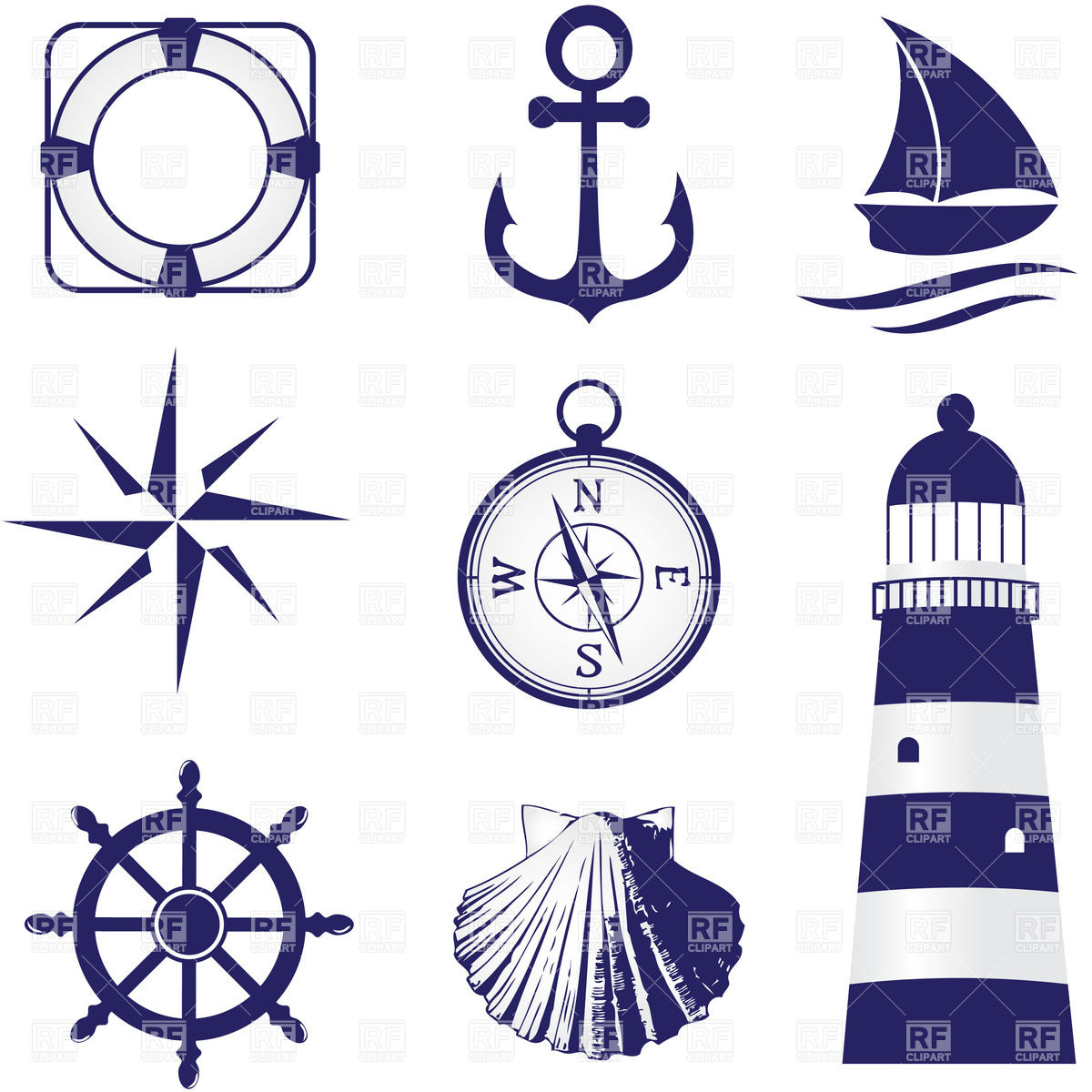 Set Of Vintage Nautical Labels Icons And Design Elements 26088