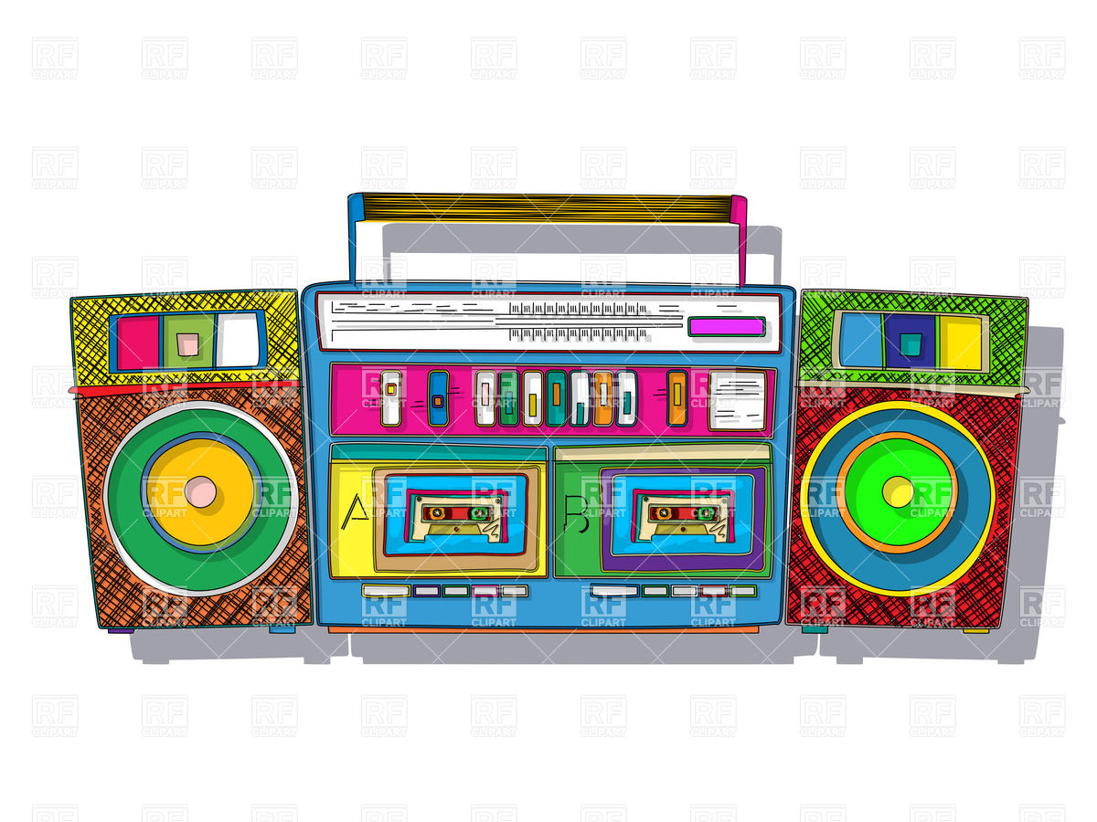 Vintage Stereo Double Tape Cassette Player Pop Art Boombox Download