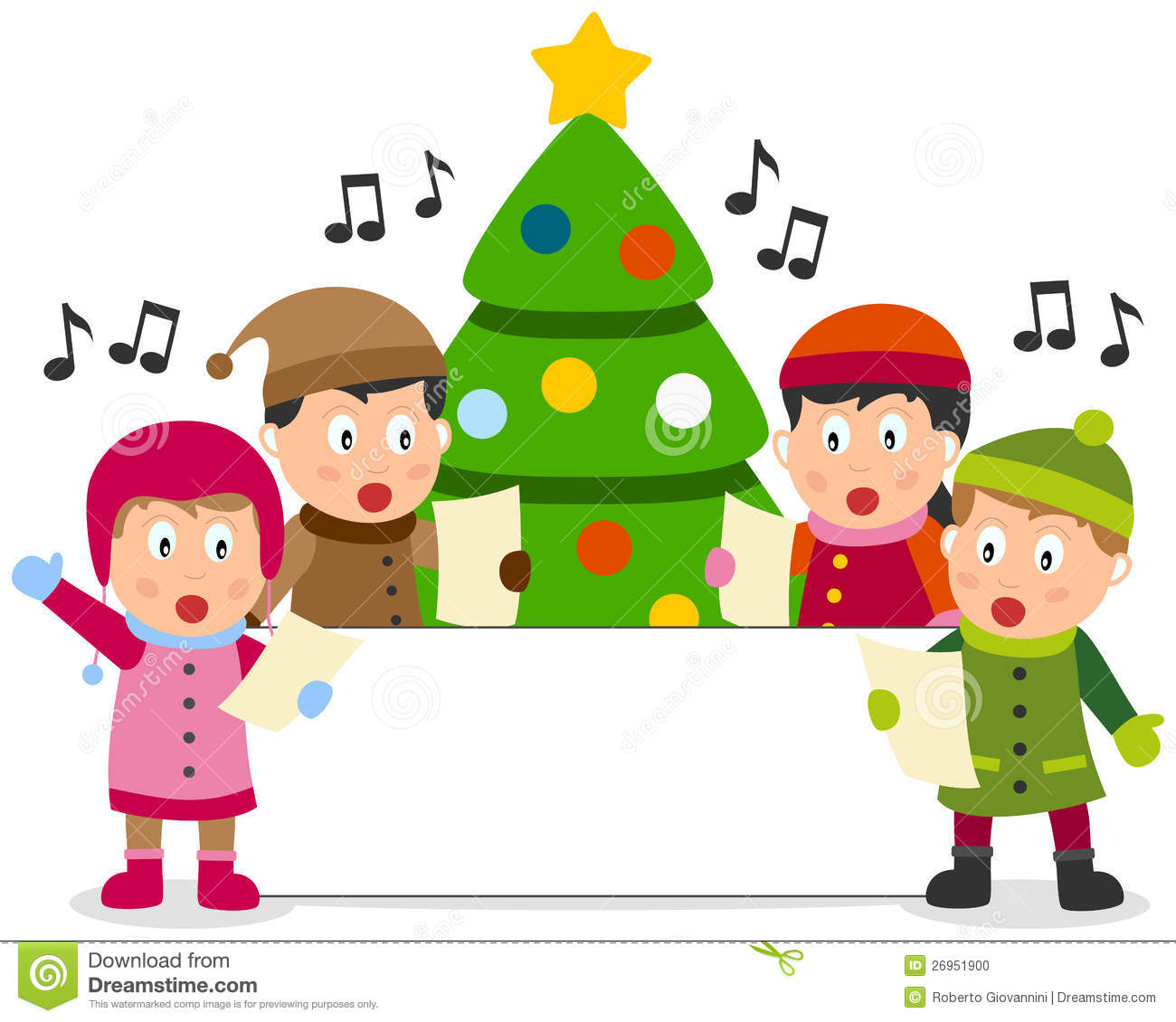 Children Singing Clipart Christmas Christmas Kids And Banner
