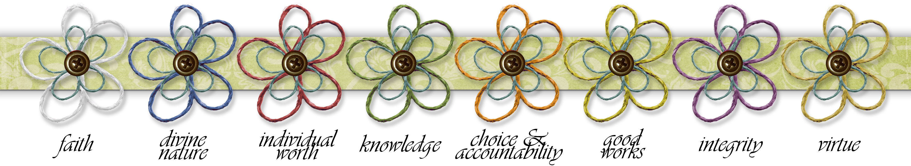 Mormon Share   Yw Elements  Value Flowers On Ribbon