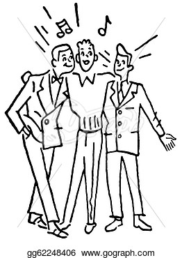 Of A Group Of Three Men Singing Together  Clipart Gg62248406   Gograph