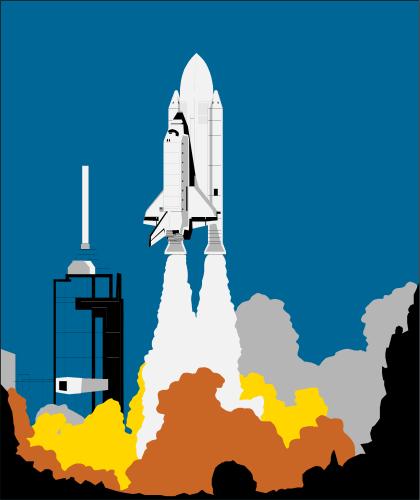 Shuttle Taking Off From Launch Pad  Space Rocket Shuttle Science