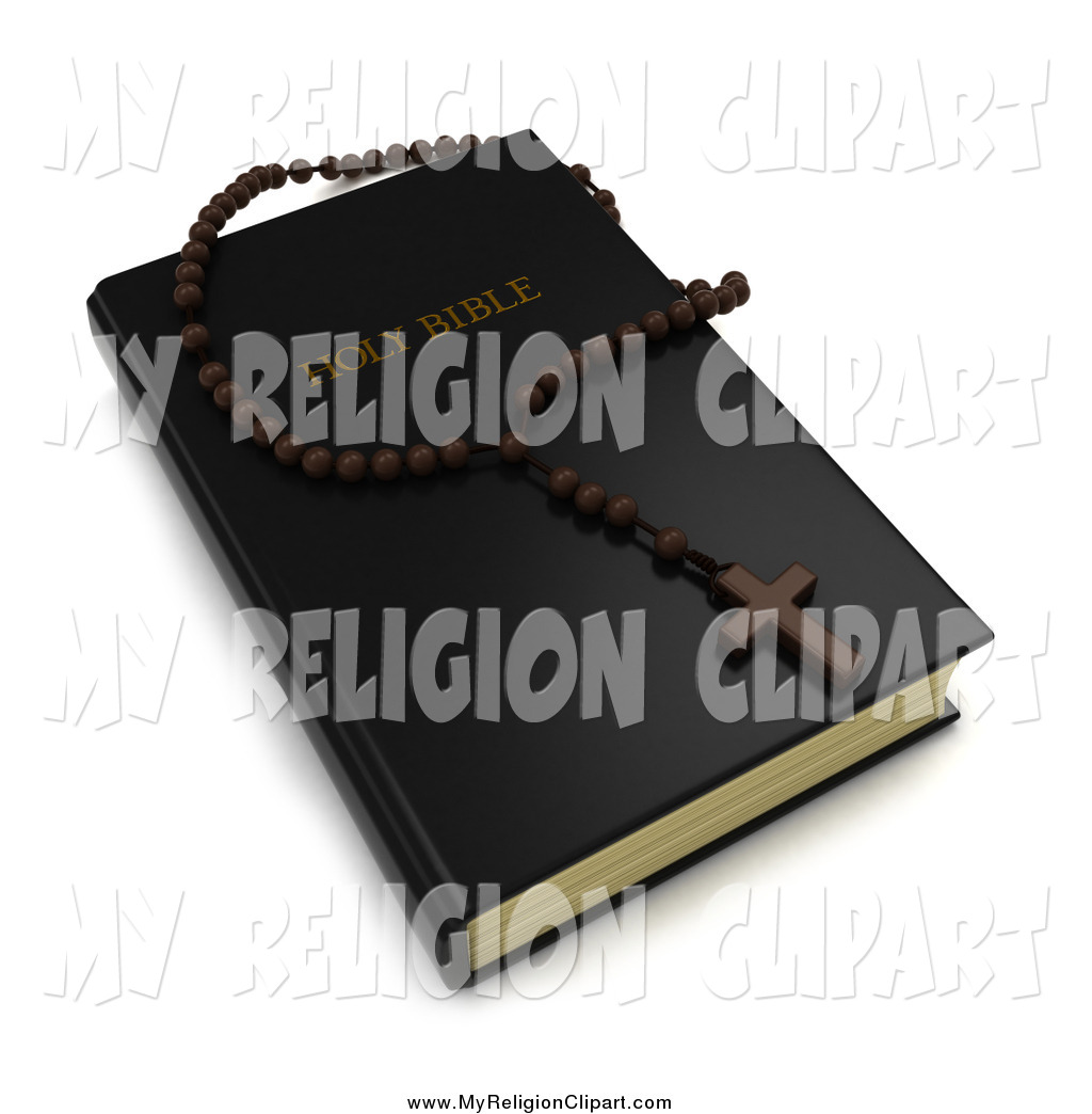 Art Of A 3d Holy Bible And Rosary Cross And Beads By Bnp Design Studio