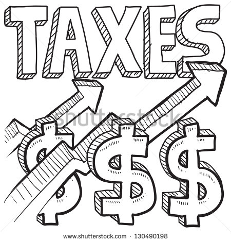 Doodle Style Tax Increase Illustration In Vector Format  Includes Text