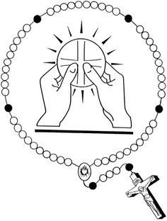 Holy Eucharist And Rosary Catholic Coloring Page More