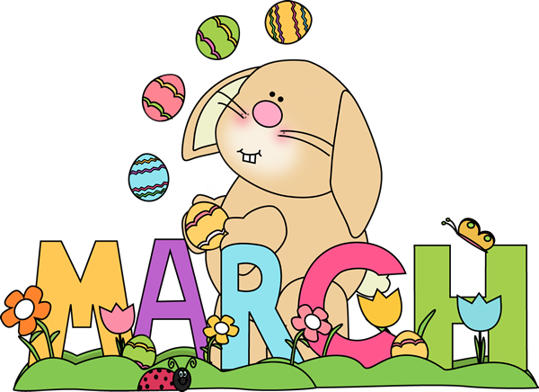 Month Of March Easter Bunny Clip Art   Month Of March Easter Bunny
