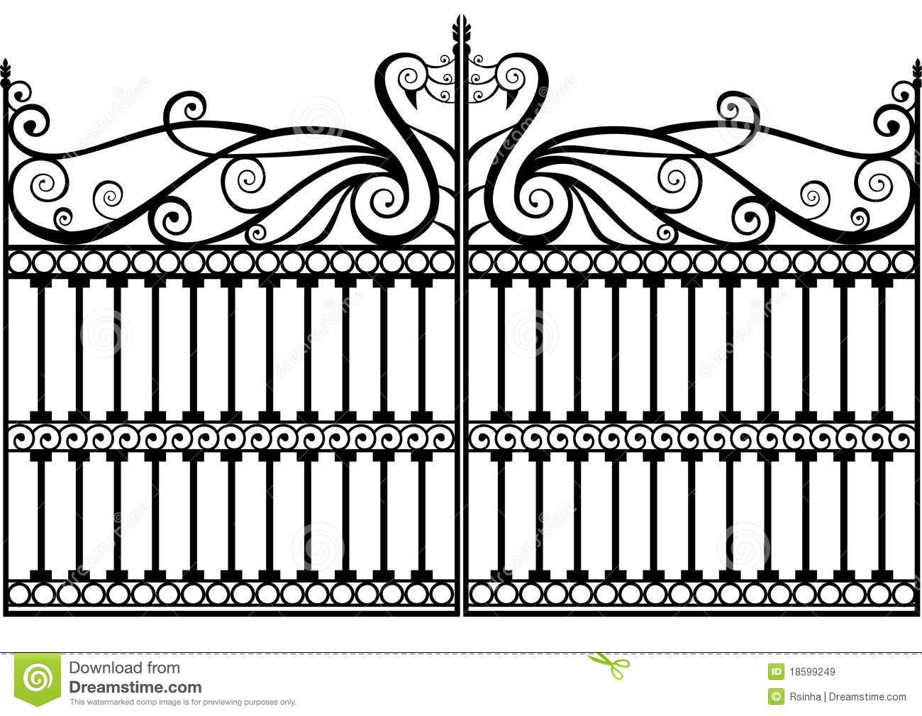 Wrought Iron Fence Or Gate Vector Eps Royalty Free Stock Images