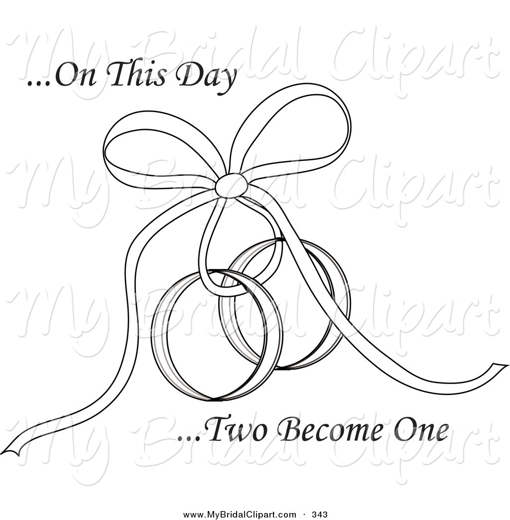Bridal Clipart Of A Coloring Page Of On This Day Two Become One Text