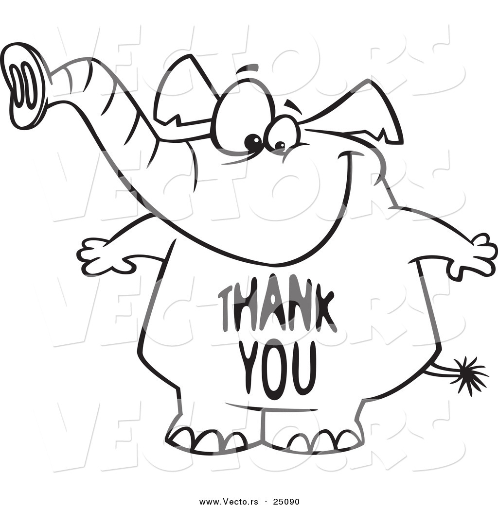 Clip Art Free Thank You Vector Of A Cartoon Elephant With A Thank You