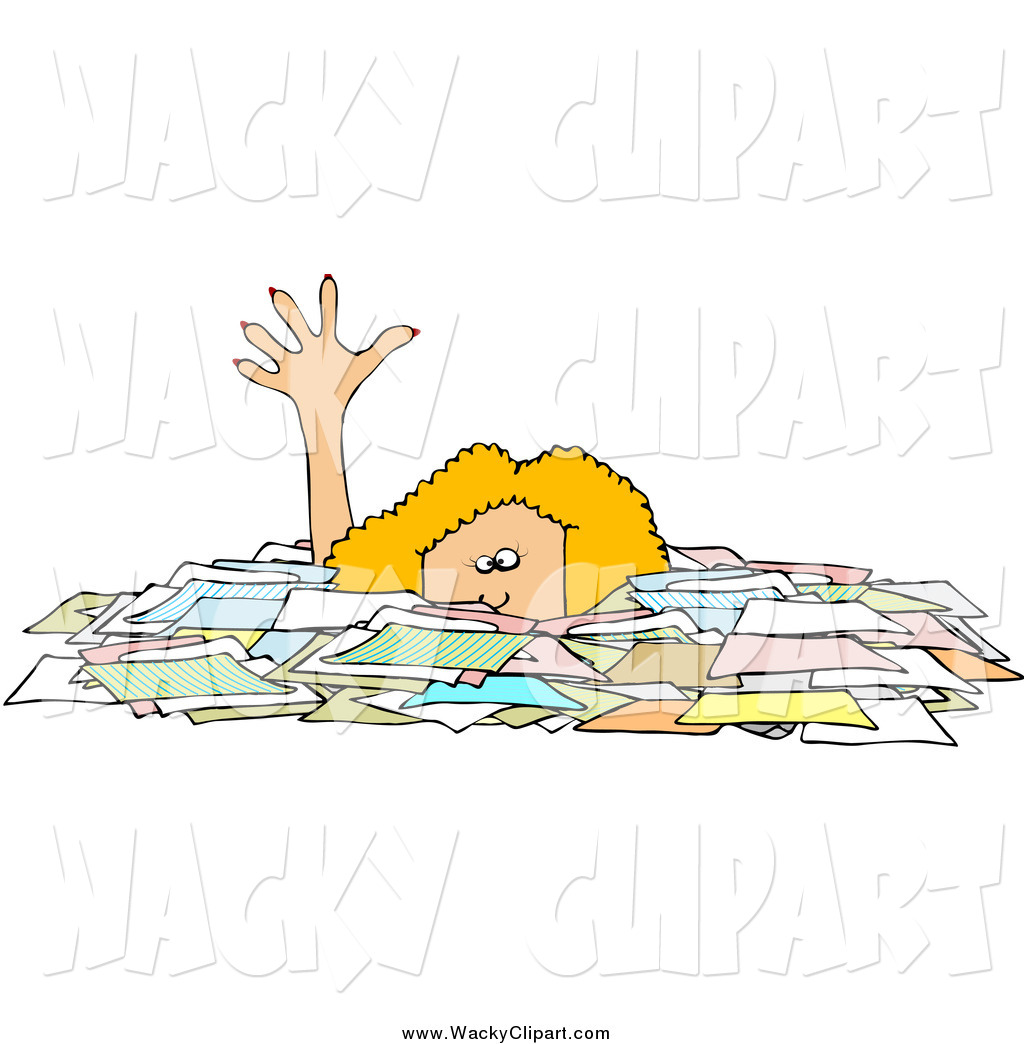 Clipart Of A Blond Caucasian Businesswoman Reaching Up While Drowning