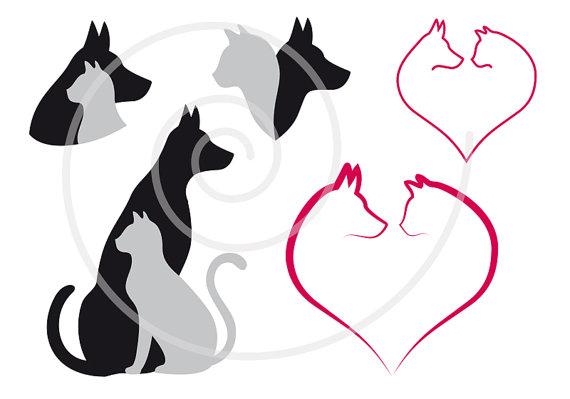 Dog And Cat Silhouette Clip Art Free   Clipart Panda   Free Clipart
