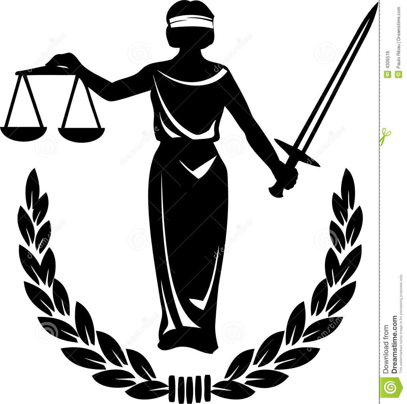 Illustration Of A Silhouette Holding The Scales Of Justice