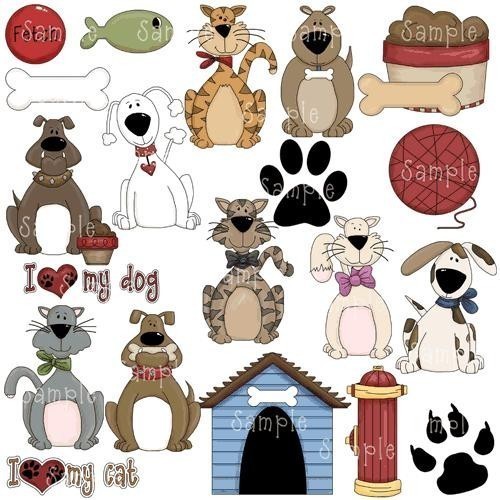 Love My Pet Cat Dog Clipart Graphics By Embroiderygirl On Etsy