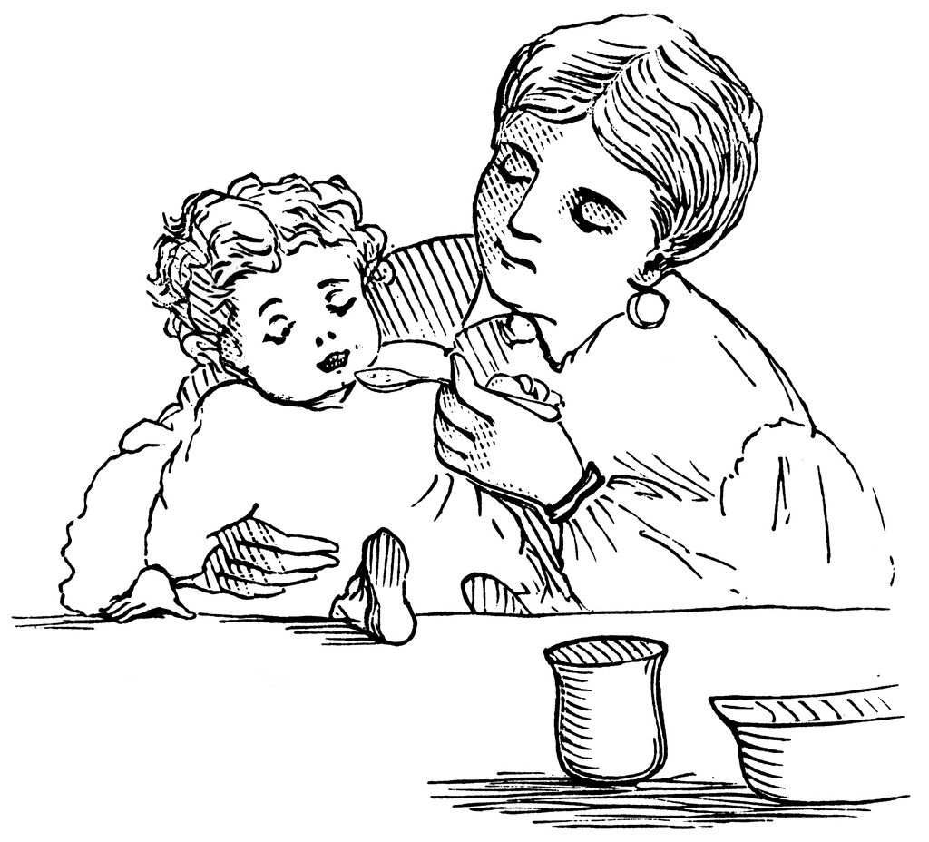 Baby Being Fed   Clipart Etc