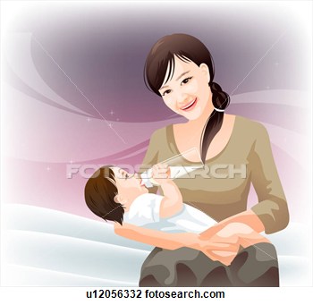 Clip Art   Mother Feeding Baby  Fotosearch   Search Clipart