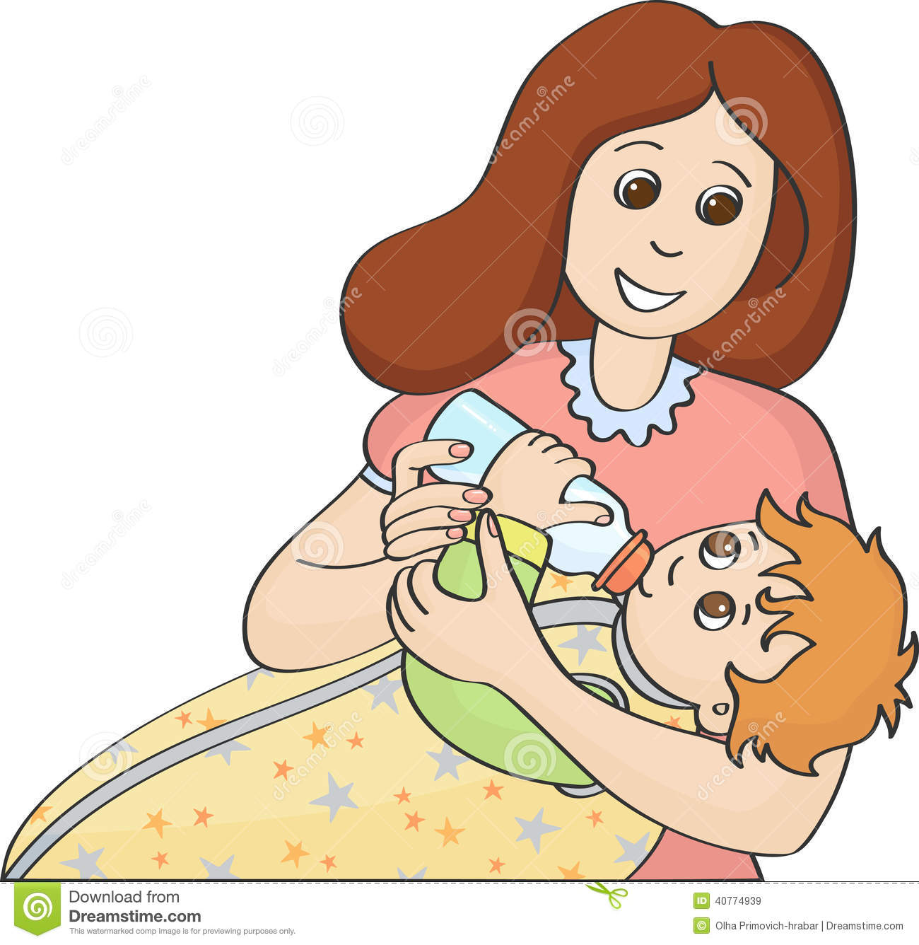 Mother Feeding Baby With Bottle Stock Vector   Image  40774939