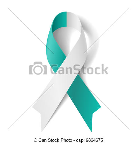 White Ribbon As Symbol Of Cervical Cancer Csp19864675   Search Clipart