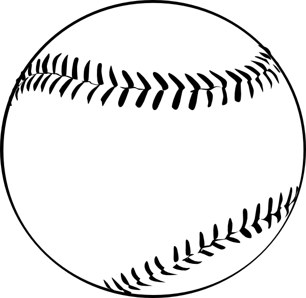 Baseball  B And W  Clip Art At Clker Com   Vector Clip Art Online