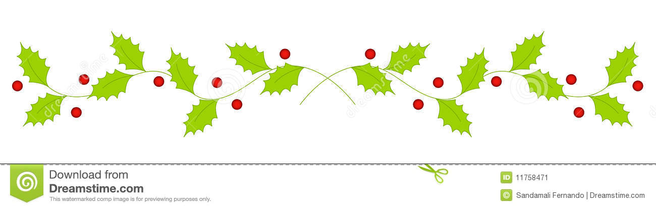 Christmas Holly Divider   Border Stock Image   Image  11758471