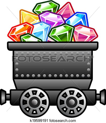 Clipart   Iron Mine Cart With Diamonds  Fotosearch   Search Clip Art