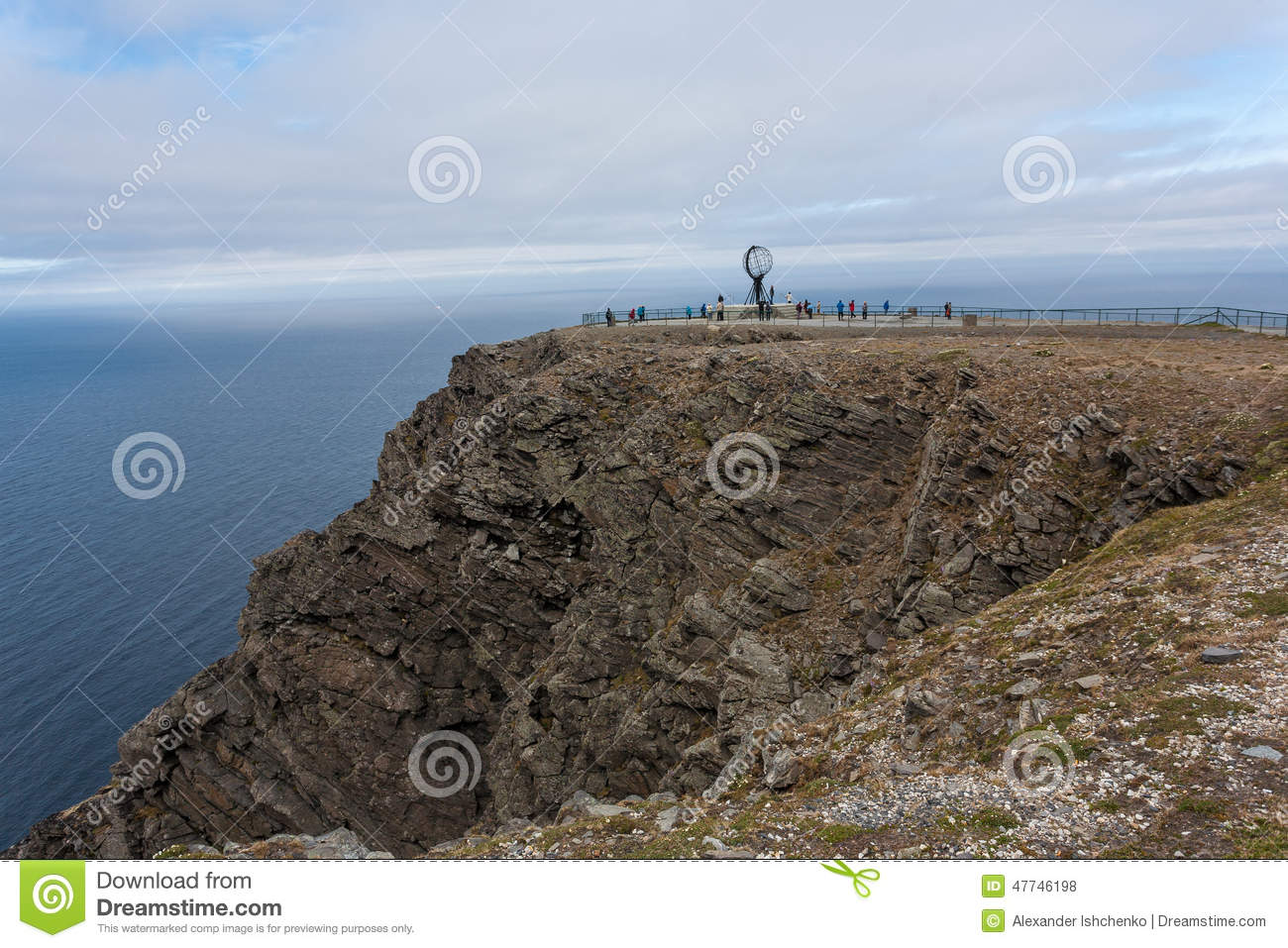 Globe Monument At Nordkapp The Northern Point Of Europe Located In