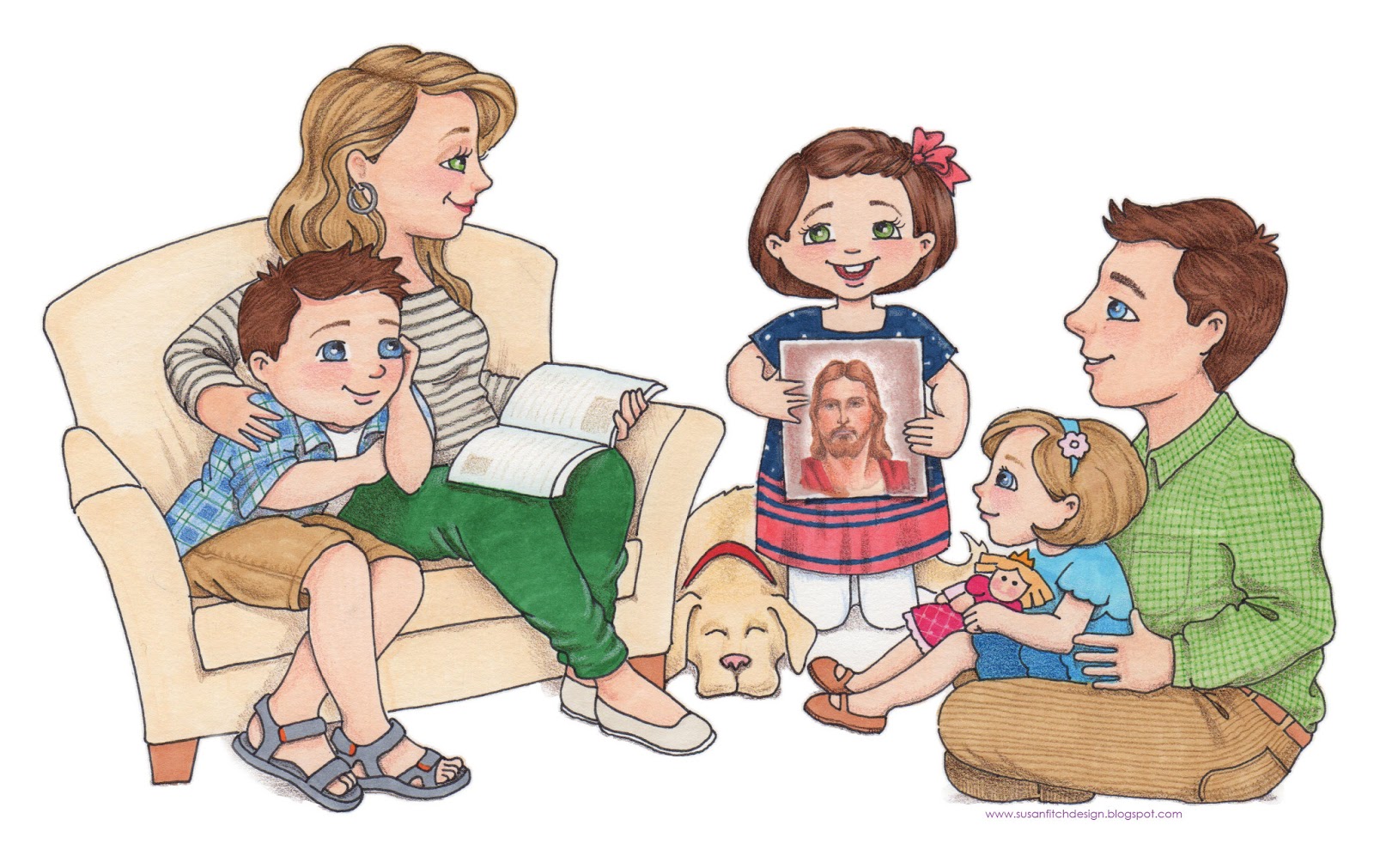 Lds Family Praying Clipart Family Home Evening