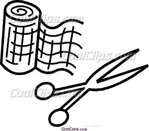 Bandages And Scissors Vector Clip Art