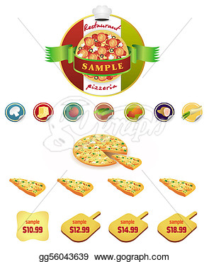 Vector Set Of Pizza Restaurant Menu Icons  Clipart Drawing Gg56043639