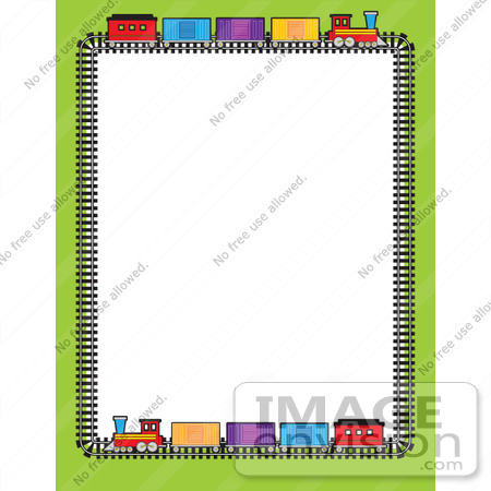 Clip Art Graphic Of A Train Stationery Border    42306 By Maria Bell