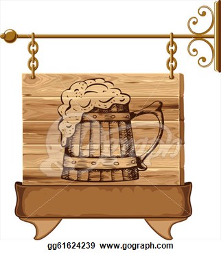 Illustration   Wooden Pub Sign  Eps Clipart Gg61624239   Gograph