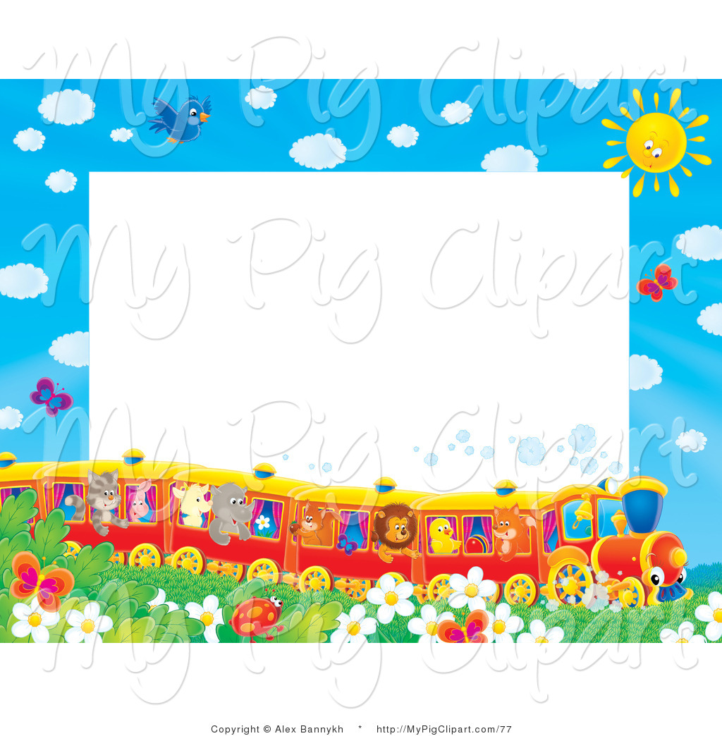 Larger Preview  Swine Clipart Of A Pretty Stationery Border Or Frame