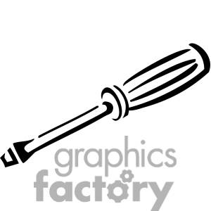 Royalty Free Black And White Screwdriver Clipart Image Picture Art
