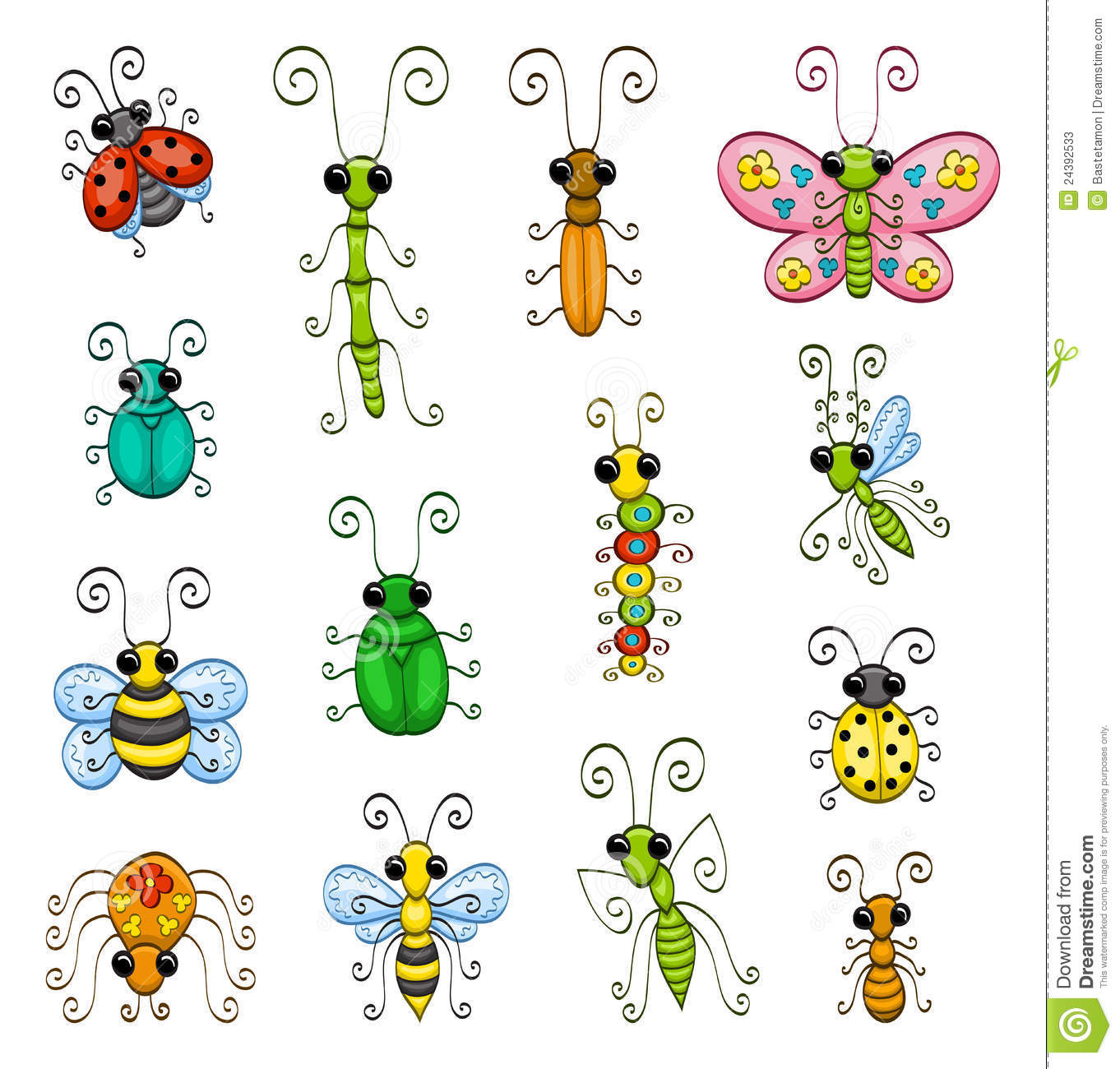 Some Cartoon Insects  An Ant A Stick Insect A Butterfly A Bee A