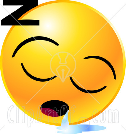 22152 Clipart Illustration Of A Yellow Emoticon Face Sleeping And