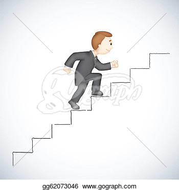 Business Man Climbing Success Stair  Eps Clipart Gg62073046   Gograph