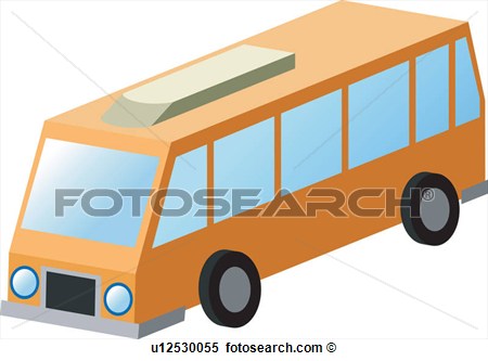 Clipart Of Public Transportation Bus Car Icon