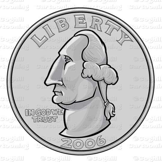 Us Quarter Coin Stock Illustration Cartoon Clipart   Coghill