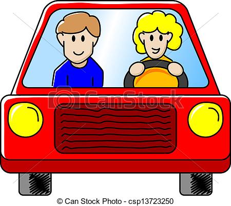 Clipart Vector Of Driving The Car   Vector Illustration Of A Woman And
