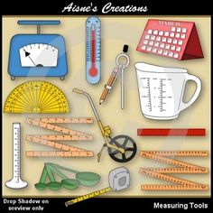 Measuring Tools Clip Art   This Pack Contains 28 Colored Graphics And