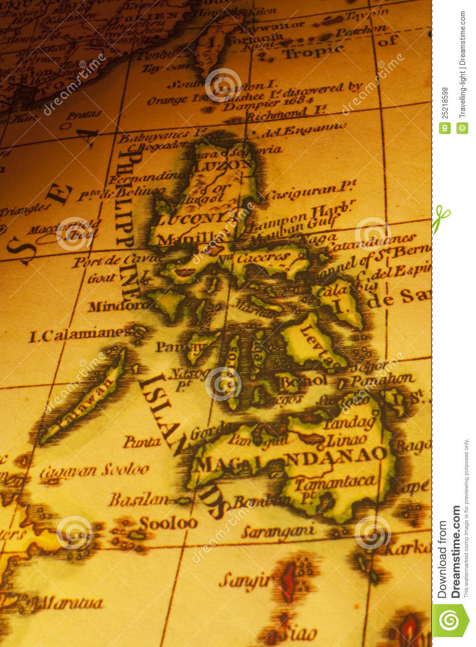 Old Map Of The Philippines Or Philippine Islands Focus On Manila  Map    