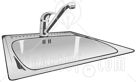 51414 Royalty Free Rf Clipart Illustration Of A Shiny New Kitchen Sink