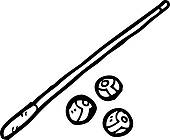 Crossed Pool Sticks Clip Art Cue And Balls   Clipart