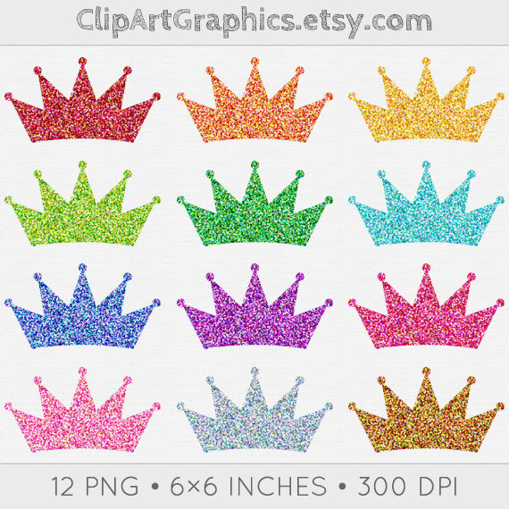Digital Glitter Crown Clip Art Princess Crown By Clipartgraphics