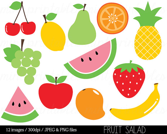 Fruit Clipart Clip Art Fruit Salad Watermelon Pineapple Apple