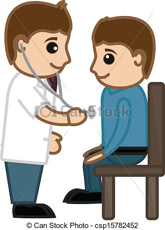 Vector   Doctor Checking Up Patient   Stock Illustration Royalty Free
