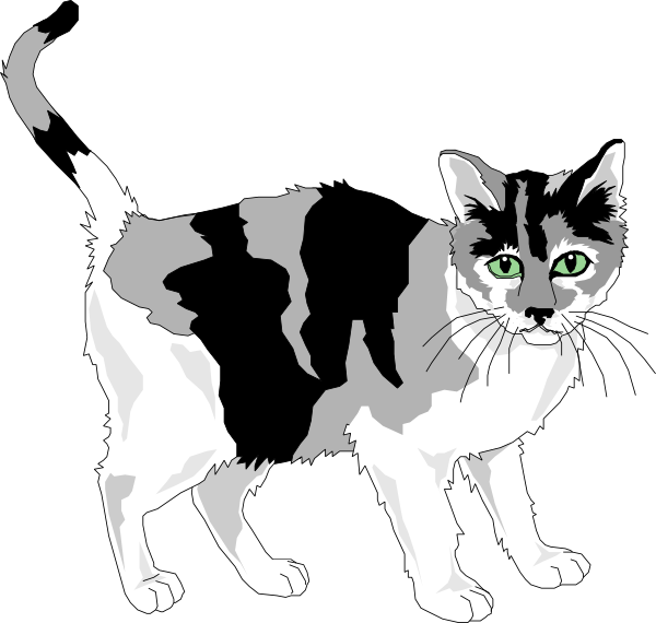 Black And Gray Cat Clip Art At Clker Com   Vector Clip Art Online